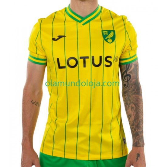 Camisola Norwich City Homem Equipamento Primeiro 2022-2023 Manga Curta